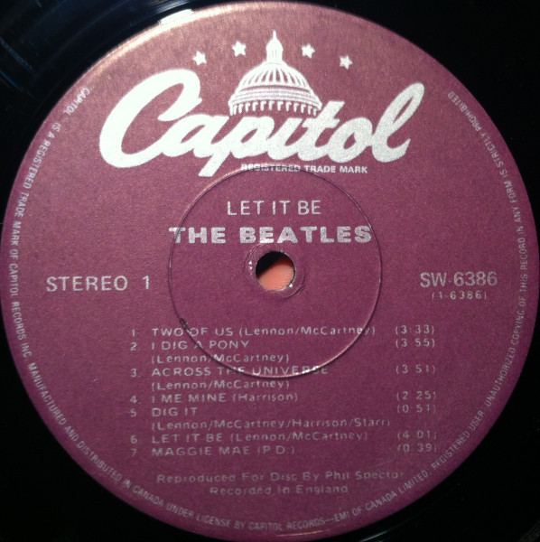 The Beatles - Let It Be | Capitol Records (SW-6386) - 4 The Beatles - Let It Be | Capitol Records (SW-6386) - 4
