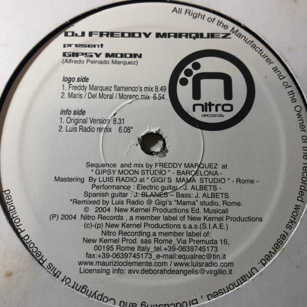 DJ Freddy Marquez - Gypsy Moon | Nitro Records (Italy) (NT 1014) - main DJ Freddy Marquez - Gypsy Moon | Nitro Records (Italy) (NT 1014) - main