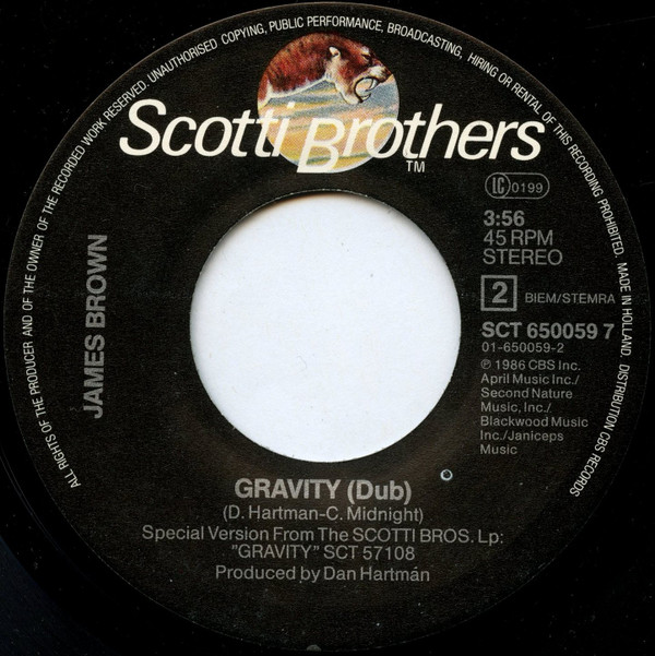 James Brown - Gravity | Scotti Bros. Records (SCT 650059 7) - 4 James Brown - Gravity | Scotti Bros. Records (SCT 650059 7) - 4