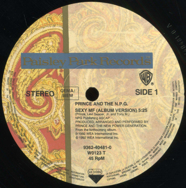 Prince And The New Power Generation - Sexy MF | Paisley Park (W 0123 T) - 3