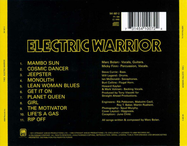 T. Rex - Electric Warrior | A&M Records (541 007-2) - 2