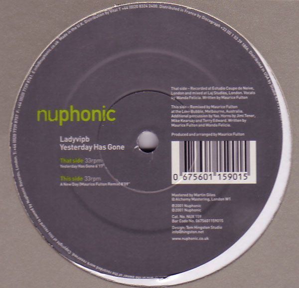 Ladyvipb - Yesterday Has Gone | Nuphonic (NUX 159)