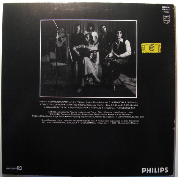 Paco de Lucia - Solo Quiero Caminar | Philips (6301 030) - 2 Paco de Lucia - Solo Quiero Caminar | Philips (6301 030) - 2