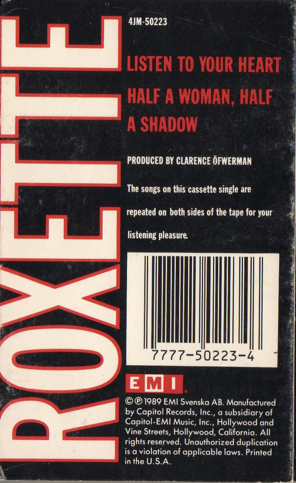 Roxette - Listen To Your Heart | EMI (4JM-50223) - 2