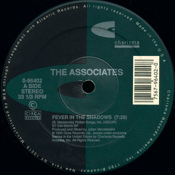 The Associates - Fever In The Shadows | Charisma (0-96402) - main