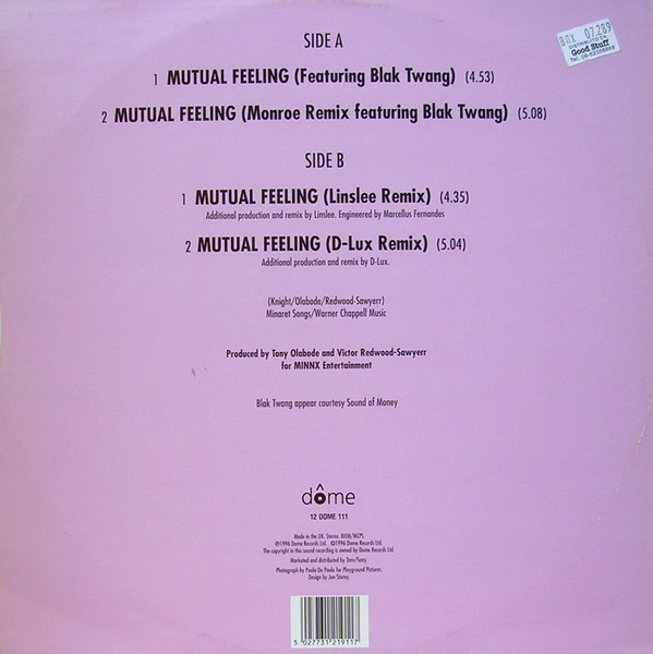 Beverley Knight - Mutual Feeling | Dome Records (12 DOME 111) - 2
