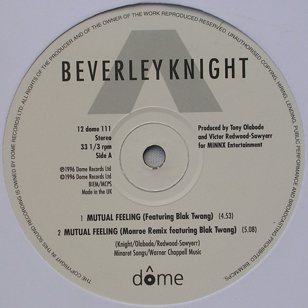 Beverley Knight - Mutual Feeling | Dome Records (12 DOME 111) - 3