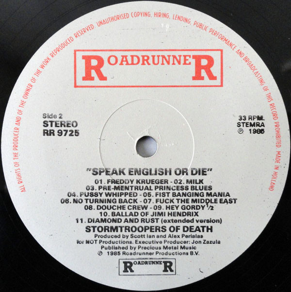 Stormtroopers Of Death - Speak English Or Die | Roadrunner Records (RR 9725) - 4