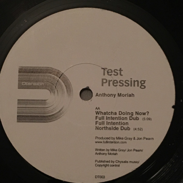 Anthony Moriah - Whatcha Doing Now? | Dtension (DT003) - main