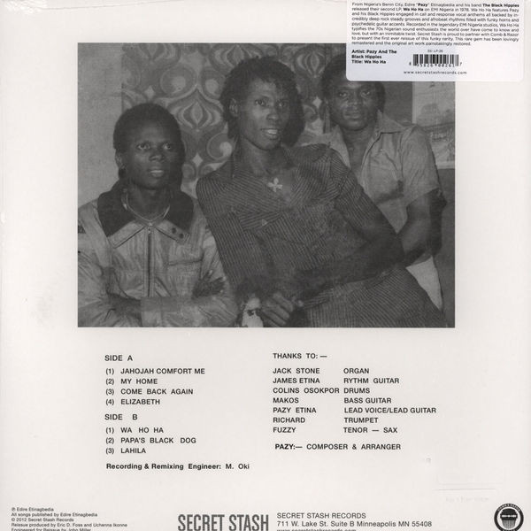 Pazy And The Black Hippies - Wa Ho Ha | Secret Stash Records (SSR-LP-26) - 2 Pazy And The Black Hippies - Wa Ho Ha | Secret Stash Records (SSR-LP-26) - 2