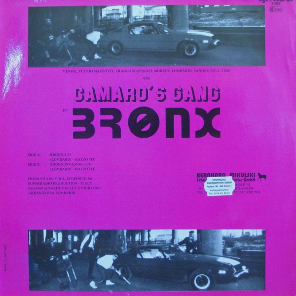 Camaro's Gang - Bronx | ZYX Records (ZYX 5403) - 2
