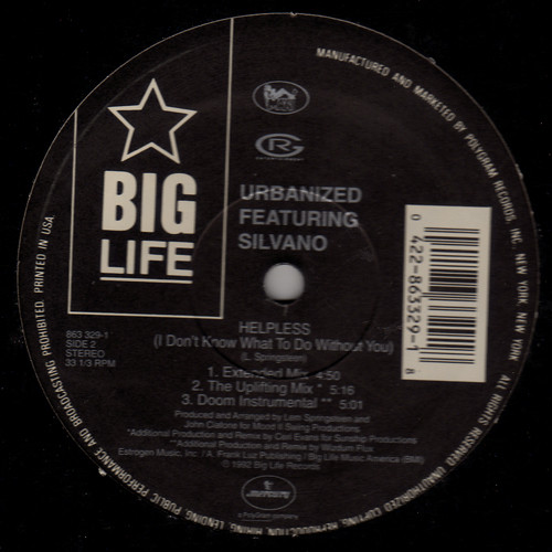 Urbanized  &  Silvano - Helpless (I Don't Know What To Do Without You) | Big Life (863 329-1) - 2