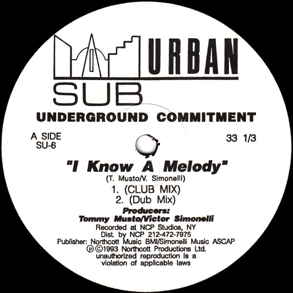 Underground Commitment - I Know A Melody | Sub-Urban (SU-6)