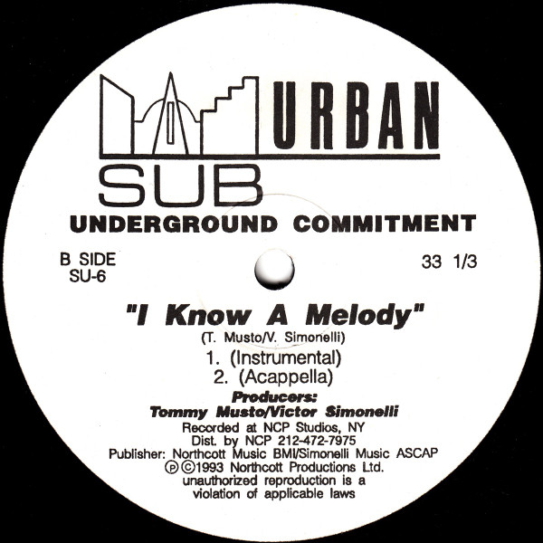 Underground Commitment - I Know A Melody | Sub-Urban (SU-6) - 2