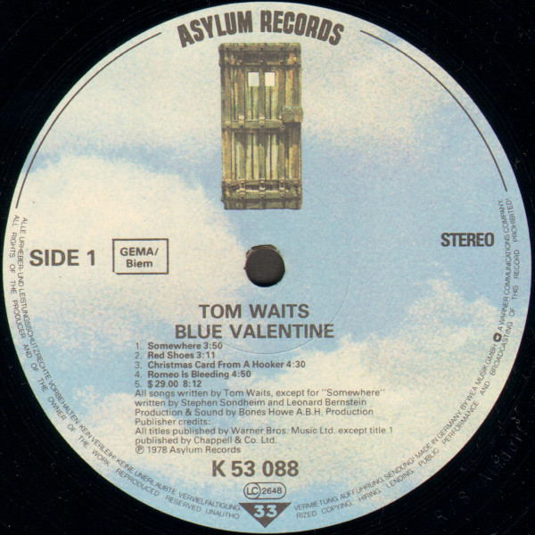 Tom Waits - Blue Valentine | Asylum Records (AS 53 088) - 5