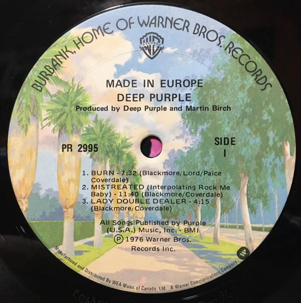 Deep Purple - Made In Europe [Vinyl] | Warner Bros. Records (PR 2995) - 3
