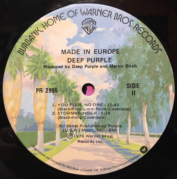 Deep Purple - Made In Europe [Vinyl] | Warner Bros. Records (PR 2995) - 4