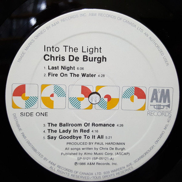 Chris de Burgh - Into The Light | A&M Records (SP-5121) - 3