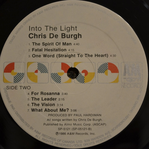 Chris de Burgh - Into The Light | A&M Records (SP-5121) - 4