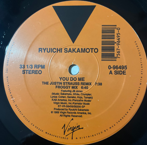Ryuichi Sakamoto Featuring Jill Jones - You Do Me | Virgin (0-96495) - 3