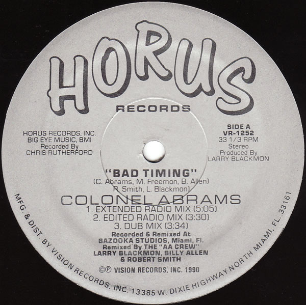 Colonel Abrams - Bad Timing | Horus Records (VR-1252) - main
