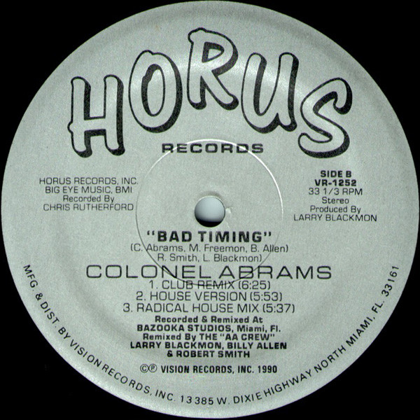 Colonel Abrams - Bad Timing | Horus Records (VR-1252) - 2