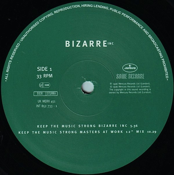 Bizarre Inc - Keep The Music Strong | Mercury (MERX 451) - 3 Bizarre Inc - Keep The Music Strong | Mercury (MERX 451) - 3
