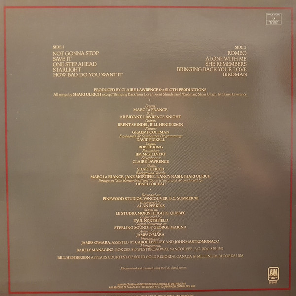 Shari Ulrich - One Step Ahead | A&M Records (SP 9067) - 2 Shari Ulrich - One Step Ahead | A&M Records (SP 9067) - 2