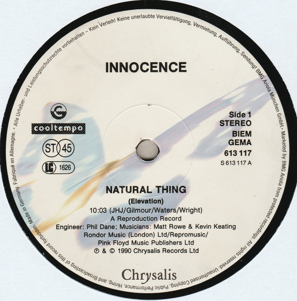 Innocence - Natural Thing | Chrysalis (613 117) - 3