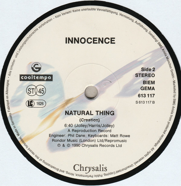 Innocence - Natural Thing | Chrysalis (613 117) - 4