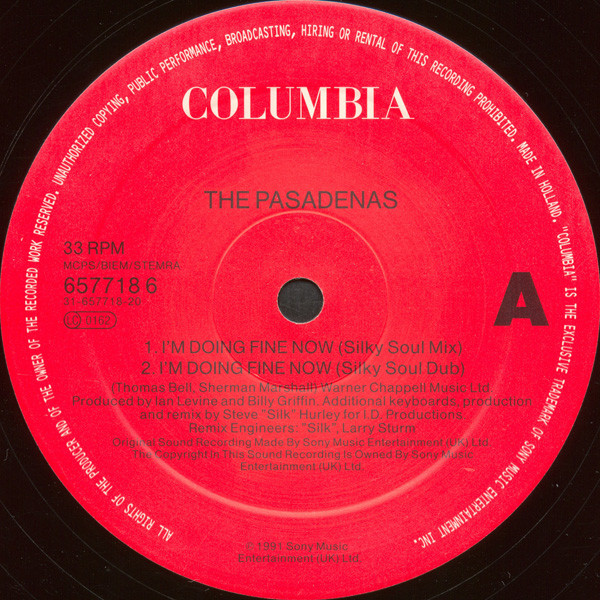 The Pasadenas - I'm Doing Fine Now | Columbia (657718 6) - 3 The Pasadenas - I'm Doing Fine Now | Columbia (657718 6) - 3