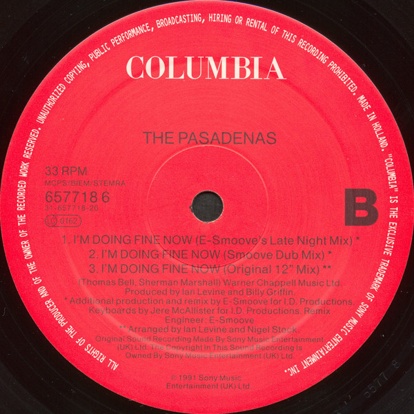The Pasadenas - I'm Doing Fine Now | Columbia (657718 6) - 4 The Pasadenas - I'm Doing Fine Now | Columbia (657718 6) - 4