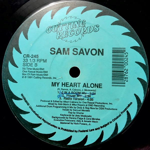 Sam Savon - My Heart Alone | Cutting Records (CR-245) - 2