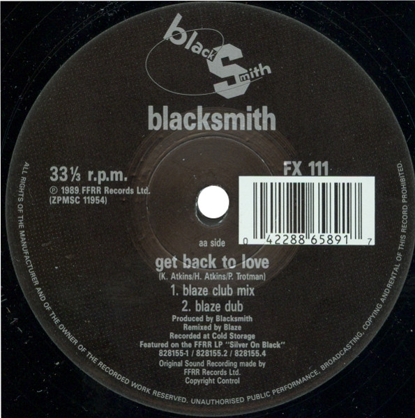 Blacksmith - Get Back To Love | FFRR (FX 111) - 4 Blacksmith - Get Back To Love | FFRR (FX 111) - 4