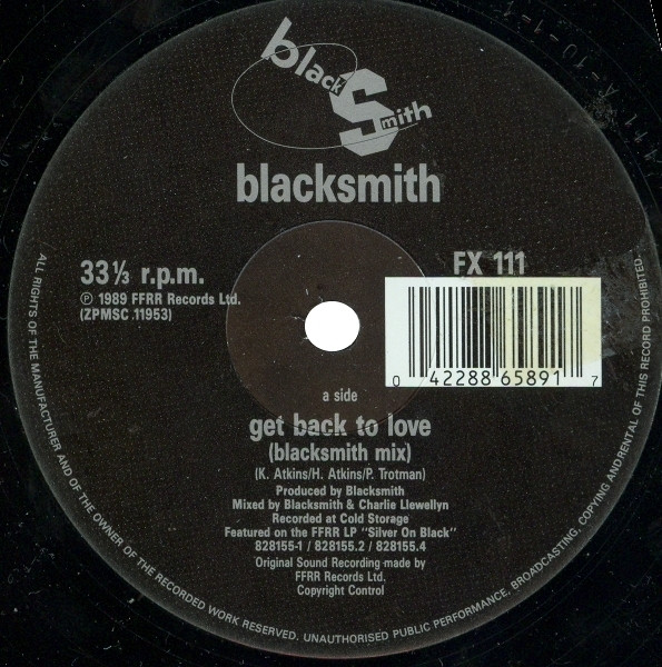 Blacksmith - Get Back To Love | FFRR (FX 111) - 3 Blacksmith - Get Back To Love | FFRR (FX 111) - 3