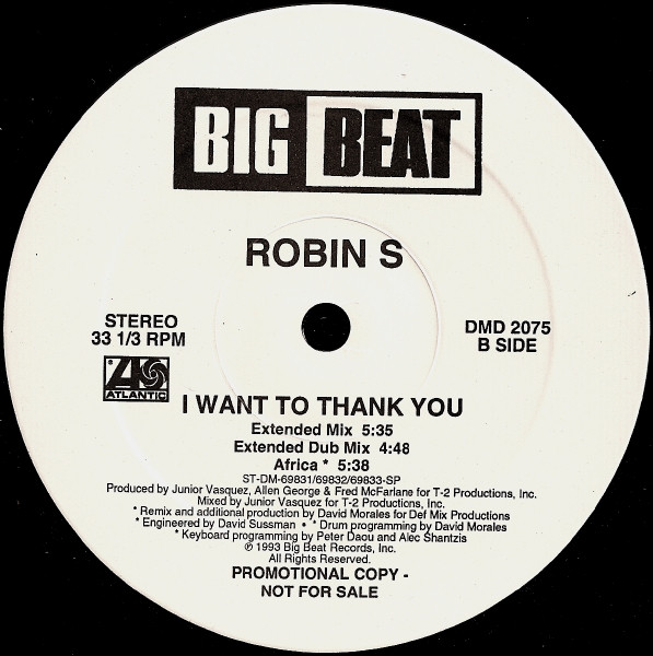 Robin S - I Want To Thank You | Atlantic (DMD 2075) - 2