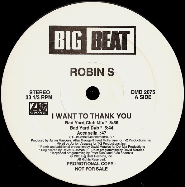 Robin S - I Want To Thank You | Atlantic (DMD 2075) - main