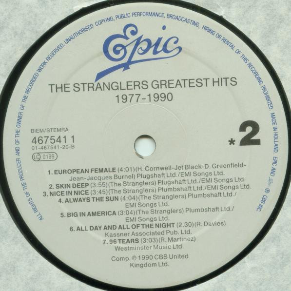 The Stranglers - Greatest Hits 1977 - 1990 | Epic (467541 1) - 4