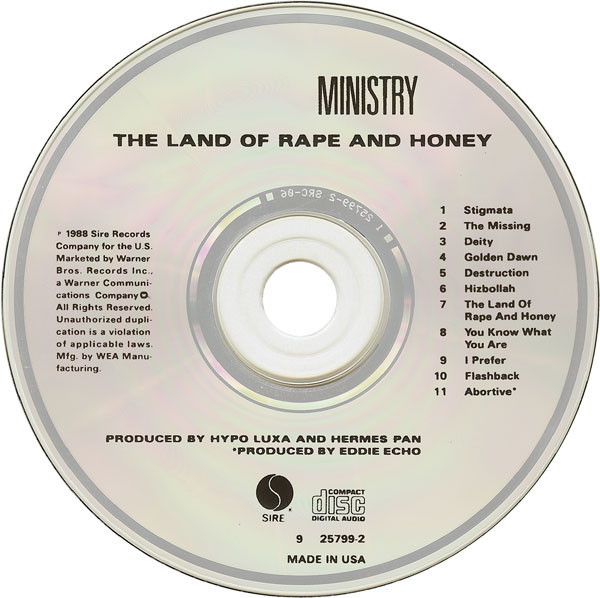 Ministry - The Land Of Rape And Honey | Sire (9 25799-2) - 3