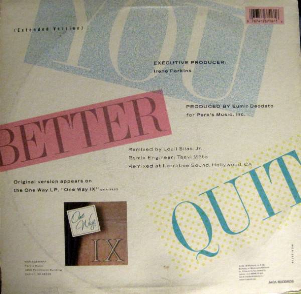 One Way - You Better Quit | MCA Records (MCA-23716) - 2 One Way - You Better Quit | MCA Records (MCA-23716) - 2