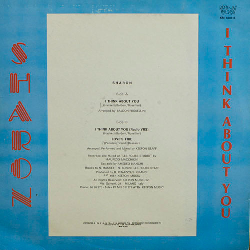 Sharon - I Think About You | Keepon Musik (KM 838515) - 2 Sharon - I Think About You | Keepon Musik (KM 838515) - 2
