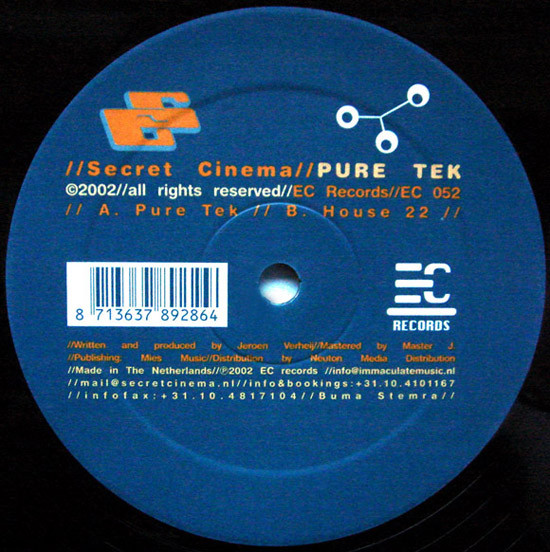 Secret Cinema - Pure Tek | EC Records (EC 052) - 2 Secret Cinema - Pure Tek | EC Records (EC 052) - 2