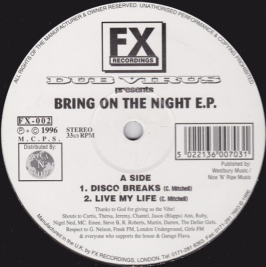 Dub Virus - Bring On The Night E.P. | FX Recordings (FX-002) - main