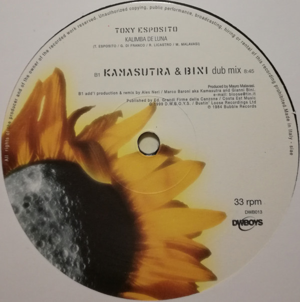 Tony Esposito - Kalimba De Luna (1999 Remixes) | DWBoys (DWB013) - 4 Tony Esposito - Kalimba De Luna (1999 Remixes) | DWBoys (DWB013) - 4