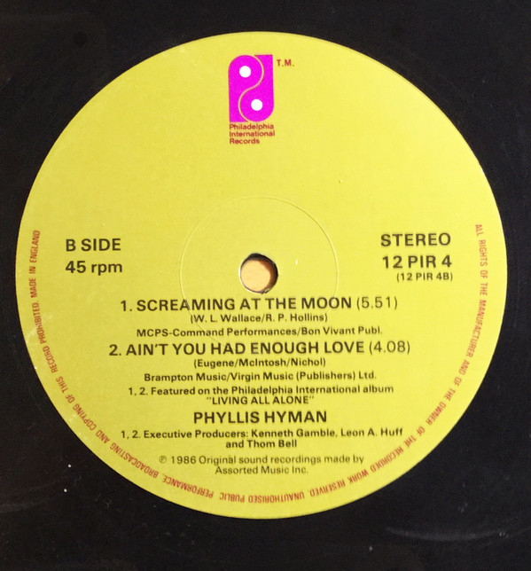 Phyllis Hyman - Screaming At The Moon | Philadelphia International Records (12 PIR 4) - 3 Phyllis Hyman - Screaming At The Moon | Philadelphia International Records (12 PIR 4) - 3