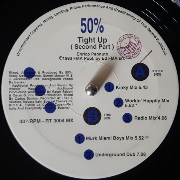 50% - Tight Up (Second Part) | Rolling Tune Recordings (RT 3004 MX)