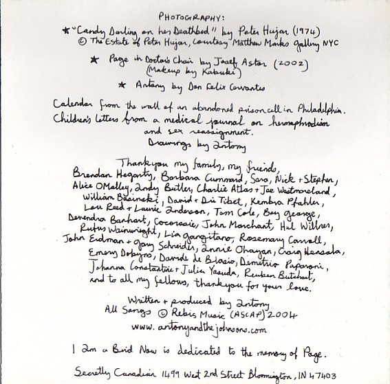 Antony And The Johnsons - I Am A Bird Now | Rough Trade (RTRADCD223) - 15