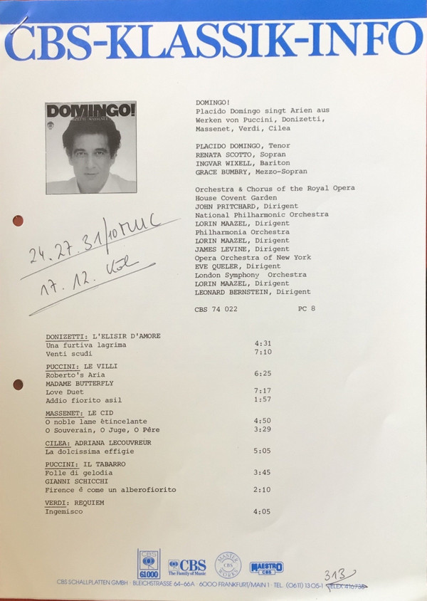 Placido Domingo Sings Tangos