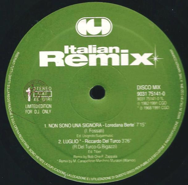 Various - Italian Remix | CGD (9031 75141-0) - 2