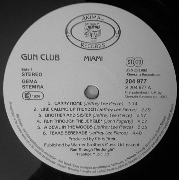 The Gun Club - Miami | Animal Records (204 977) - 3